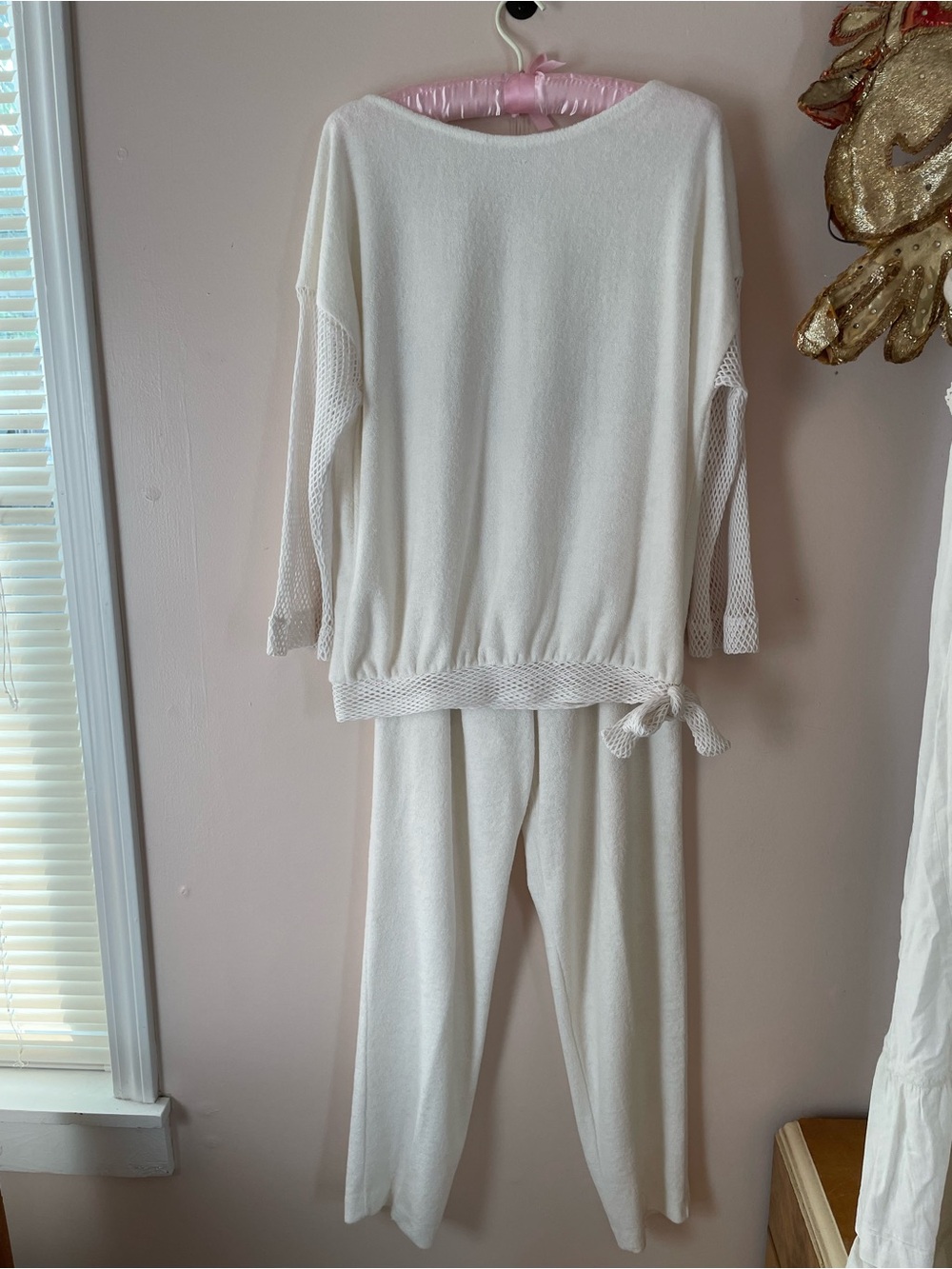 Terry Cloth & Mesh 2 Piece Palm Beach Women's Swim Coverup Set